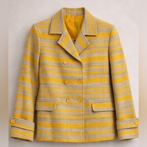 Talbots Mustard and Gray Striped Blazer